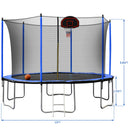 15Ft Trampoline With Basketball Hoop Inflator And Ladder (Inner Safety Enclosure) by HouseOfZazla