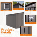 Lean To Shed With Windows, Tool House With Sloping Roof With 2 Vents And 1 Side Open Door For Backyard - Gray by HouseOfZazla