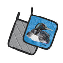 Loon Pot Holder Set of 2 Heat Resistant Quilted Hot Pads 7.5 x 7.5 Inch, Insulated Kitchen Trivets for Cooking & Baking