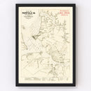 Vintage Map of Norfolk, Virginia 1891