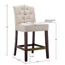 Tufted Counter Stool With Button Tufted Back - Tan by HouseOfZazla