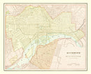 Vintage Map of Richmond, Virginia 1895
