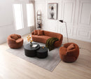360° Swivel Mid Century Modern Curved 1-Seat Sofa - Orange