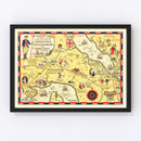 Vintage Map of Jamestown, Virginia 1930