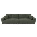 Convertible Deep Seat Sofa With Soft Pillows And Ottomans