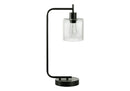 Lighting, Table Lamp, USB Port Included, Glass Shade, Modern - Black by HouseOfZazla