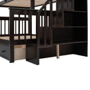 Stairway Bunk Bed With Storage And Guard Rail For Bedroom by HouseOfZazla