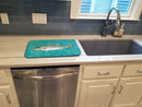 Striped Bass Fish Dish Drying Mat Absorbent Dish Drying Mat Pad for Kitchen Counter Dish Drainer Mat for Countertop, 14 x 21", Multicolor