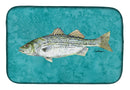 Striped Bass Fish Dish Drying Mat Absorbent Dish Drying Mat Pad for Kitchen Counter Dish Drainer Mat for Countertop, 14 x 21", Multicolor