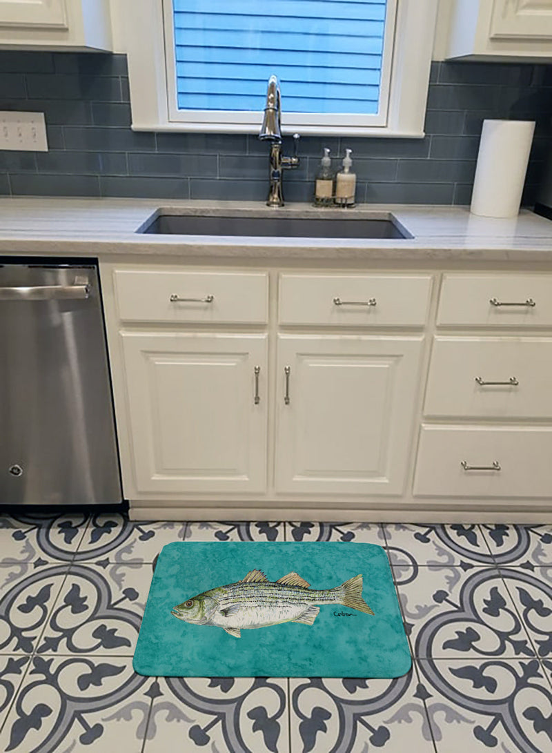 Striped Bass Fish Machine Washable Memory Foam Mat 8720RUG