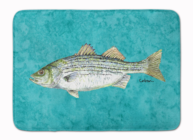 Striped Bass Fish Machine Washable Memory Foam Mat 8720RUG