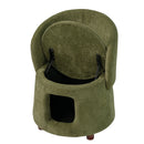 Green Pet Friendly Chair with Hidden Pet Nook and Convertible Stool by HouseOfZazla