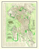 Vintage Map of Seattle, Washington 1913
