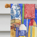 Lobster Bouys House Flag 28x40 Porch Sleeve Pole Decorative Outside Yard Banner Artwork Wall Hanging, Polyester