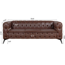 84.06Inch Width Traditional Square Arm removable cushion 3 seater Sofa