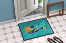 Blonde Mermaid on Teal Doormat - 24x36 Decorative Floor Mat – Indoor/Outdoor Rug