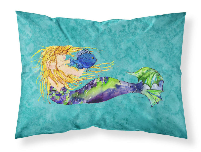 Blonde Mermaid on Teal Fabric Standard Pillowcase 8724PILLOWCASE