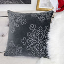 Gray Velvet Holiday Throw Pillow 20x20