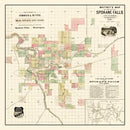 Vintage Map of Spokane Falls, Washington 1890