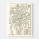 Vintage Map of Spokane, Washington 1920