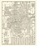 Vintage Map of Spokane, Washington 1920