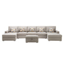Nolan - Fabric 6 Piece Sectional Sofa With Pillows And Interchangeable Legs by HouseOfZazla