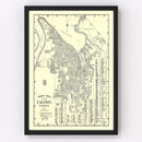 Vintage Map of Tacoma, Washington 1920