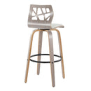 Folia - Contemporary Fixed Height Stool With Swivel With Round Footrest (Set of 2) by HouseOfZazla