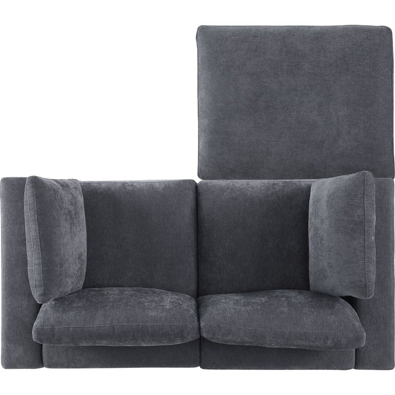 68.5" Loveseat Sofa with Ottoman Modular Sectional Love Seat Couch Small L Shaped Upholstered Couch for Living Room Apartment Small Space, Chenille Grey