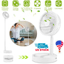 Portable Folding Desk Table Fan Quiet USB Rechargeable Telescopic Standing Floor Fan w/ 4 Speeds Adjustable Height 180¡ Tilting Angle For Office Home