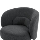 360 Degree Swivel Sherpa Accent Chair Modern Style Barrel Chair with Toss Pillows for home office, living room, bedroom, Dark Grey