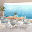 Maiden - 6 Seater Patio Dining Table - Natural Teak by HouseOfZazla