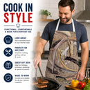Deer Horns Apron Cooking Kitchen Server Baking Crafts Gardening for Adult Women Men, Unisex, Large, Multicolor