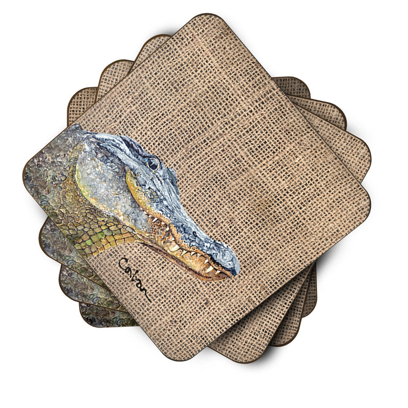 Alligator  Coasters - Set of 4 Lightweight Foam, Absorbent Drink Coasters