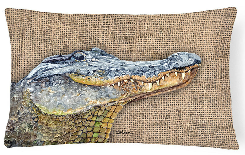Alligator   Canvas Fabric Decorative Pillow