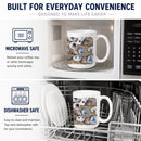 Oyster Ceramic Coffee Mug 15 oz Decorative Large C Handle Mug Cup for Tea, Cocoa Hot Chocolate