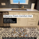 Oyster Memory Foam Kitchen Mat Machine Washable Anti-Fatigue Cushion Comfort Bath or Kitchen Rug
