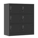6 Door Employee Storage Locker, Lockers For Office, Gym, School, And Home With Card Slot - Black by HouseOfZazla