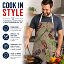 Pine Cones Apron Cooking Kitchen Server Baking Crafts Gardening for Adult Women Men, Unisex, Large, Multicolor