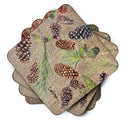 Pine Cones Foam Coasters Set of 4 Cup Coasters for Indoor Outdoor, Tabletop Protection, Anti Slip, Mouse pad Material