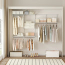 Closet System 4-8 FT Wall-Mounted Closet Shelves and Rod by LJGDeals
