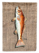 Red Fish House Flag 28x40 Porch Sleeve Pole Decorative Outside Yard Banner Artwork Wall Hanging, Polyester