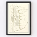Vintage Map of Prairie des Chiens, Wisconsin 1834