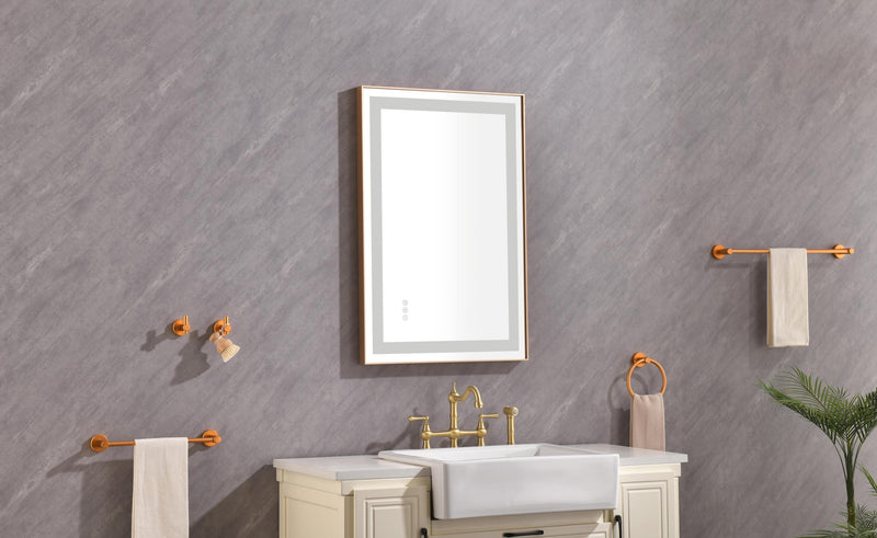 36x24 LED Lighted Bathroom Wall Mounted Mirror with High Lumen+Anti-Fog Separately Control