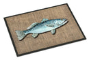 Fish Speckled Trout Doormat Indoor Outdoor 18H X 27W Front Door Mat Rugs for Entryway, Non Slip Washable