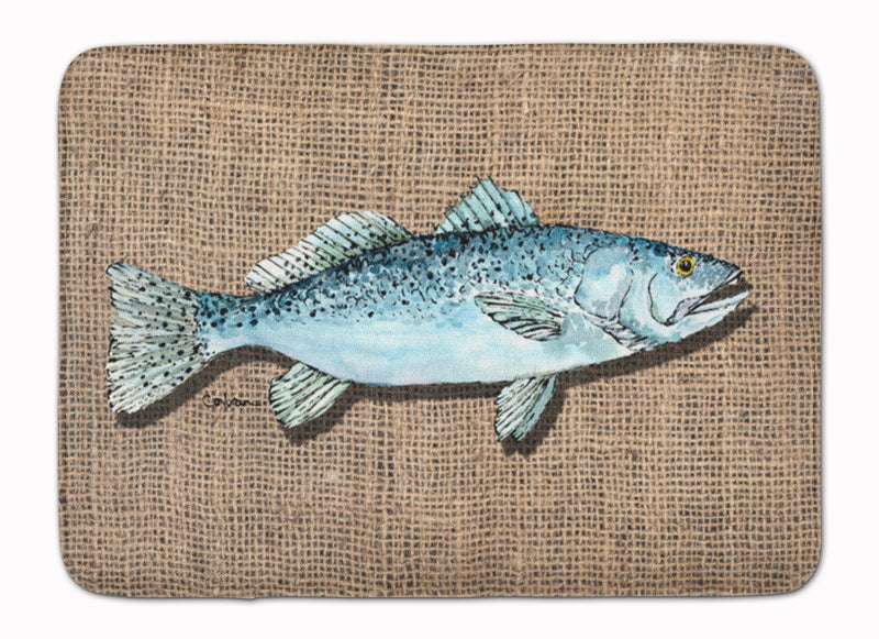 Fish Speckled Trout Machine Washable Memory Foam Mat 8737RUG