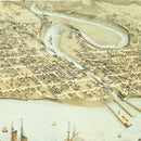 Vintage Map of Manitowac, Wisconsin 1868