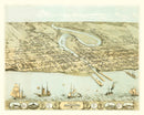 Vintage Map of Manitowac, Wisconsin 1868