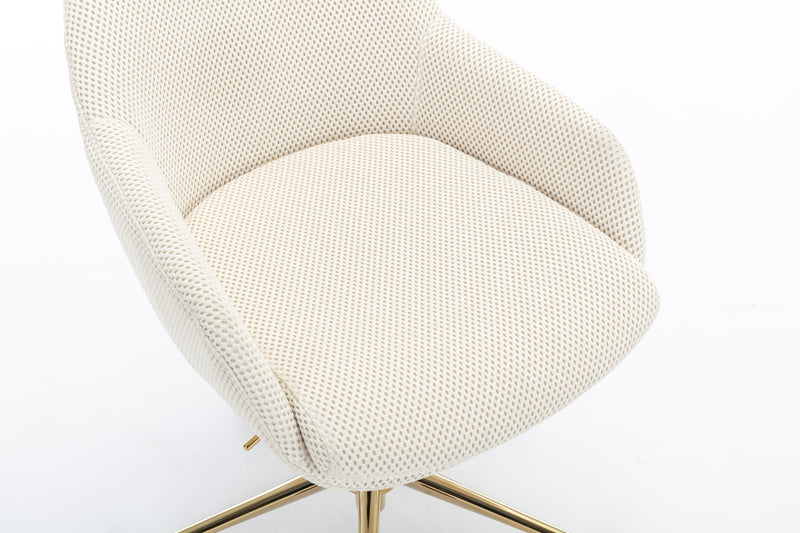 Walker Edison | Mesh Fabric Home Office 360°Swivel Chair with Gold Metal Base