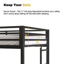 Adam - Twin Loft Bunk Bed With Cinnamon Wood Desk And Closet Rod - Black by HouseOfZazla